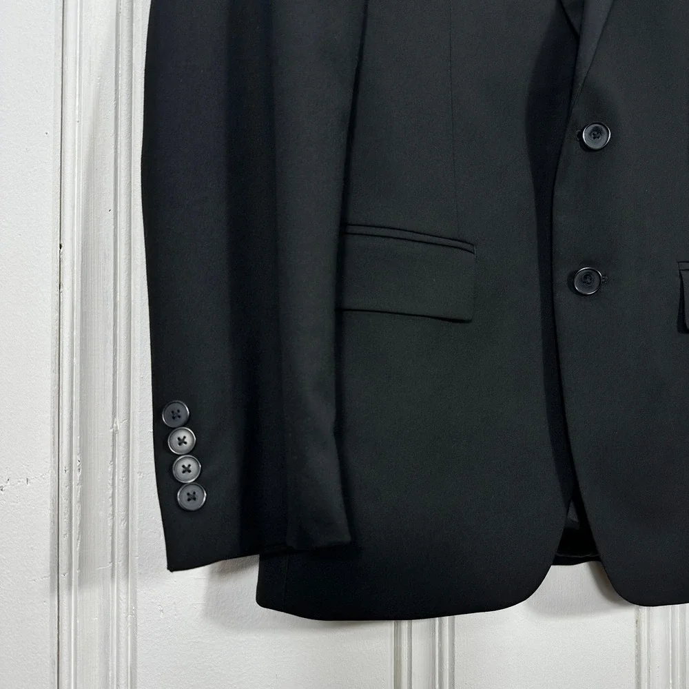 Calvin Klein Blazer Mens 41R Black Excellent X Slim Fit Stretch Suit Jacket